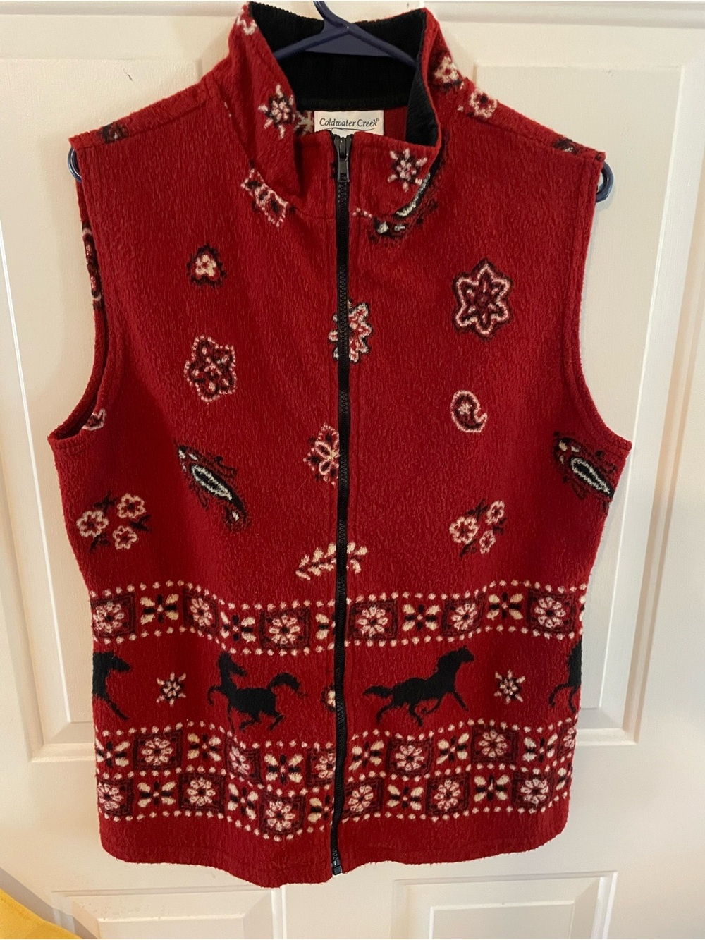 Coldwater Creek equestrian theme vest